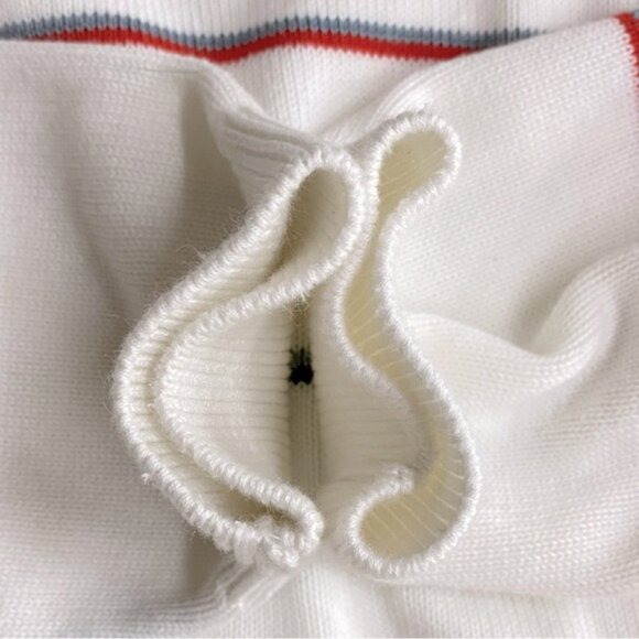 Lacoste White with Red and Blue Stripes Crewneck Sweater M - Picture 8 of 16
